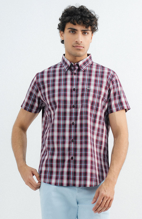Half Sleeves Yarn Dyed Check Shirt