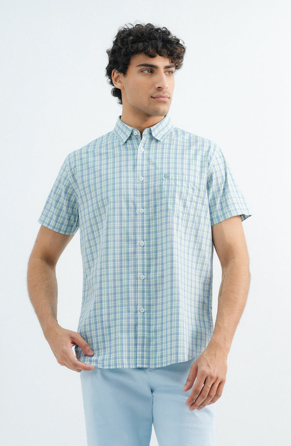 Half Sleeves Yarn Dyed Shirt