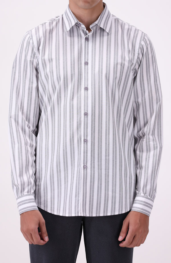 Yarn Dyed Shirt Regular Fit - Grey