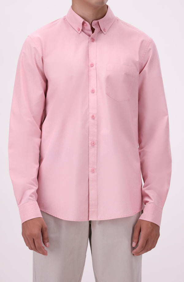 Yarn Dyed Shirt Regular Fit - Pink