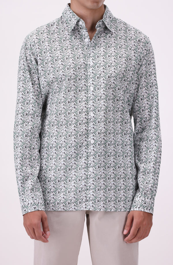 Printed Shirt Relaxed Fit - Green