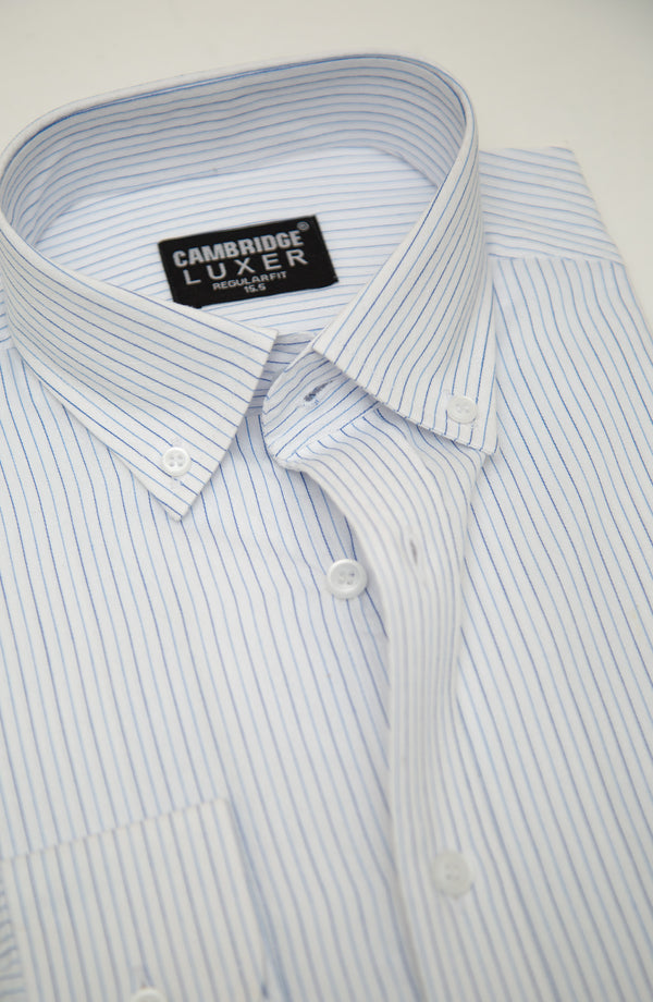 White/Blue Stripes Formal Shirt