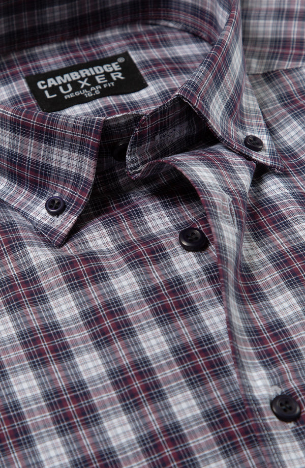 YARN DYED LUXER SHIRT - MAROON
