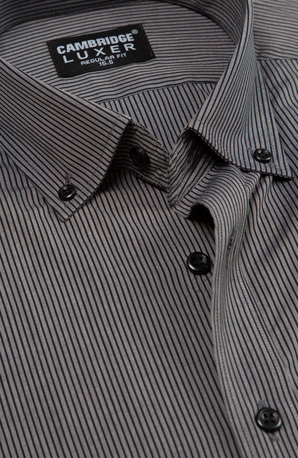 YARN DYED LUXER SHIRT - BLACK