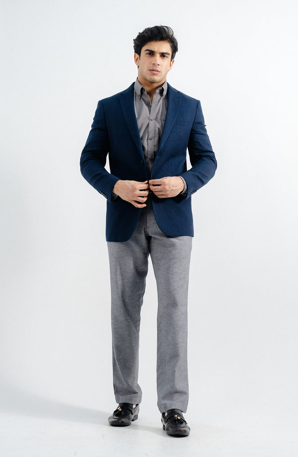 LINEN BLAZER - NAVY