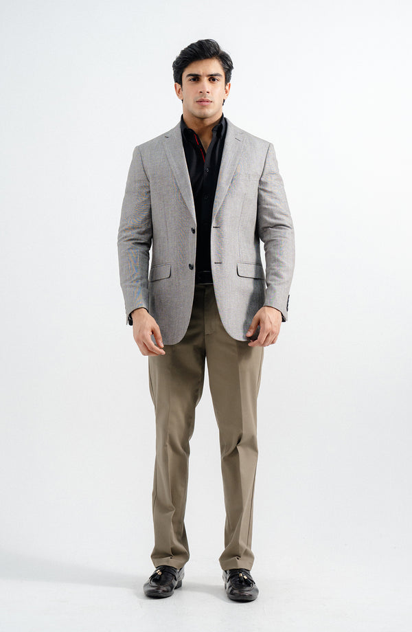 LINEN BLAZER -  BROWN