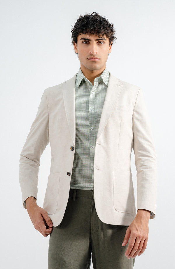 LINEN BLAZER -  BEIGE