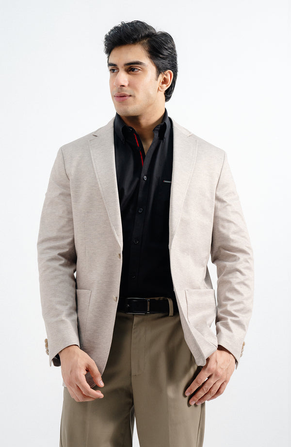 KNITTED BLAZER -  BROWN