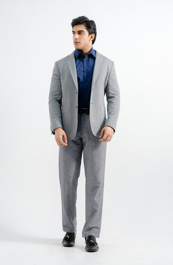 KNITTED BLAZER -  GREY