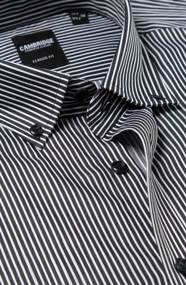 Yarn Dyed Shirt Classic Fit - Black
