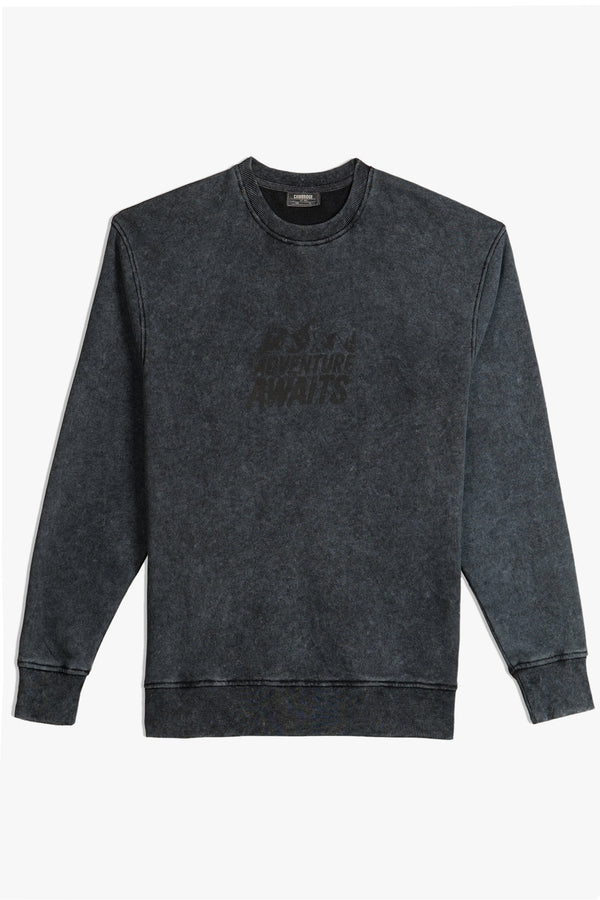 DROP SHOULDER ACID WASH SWEATSHIRT