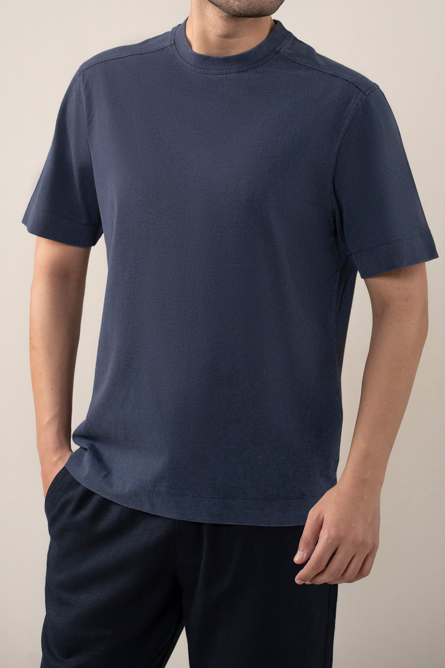 ACID WASH NAVY BLUE T-SHIRT