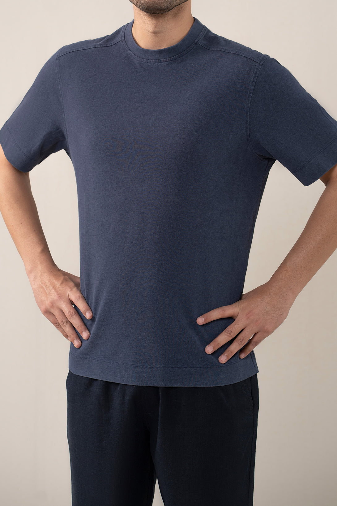 ACID WASH NAVY BLUE T-SHIRT