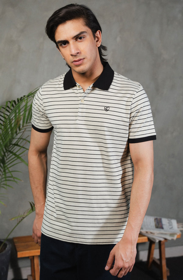 Yarn Dyed Jersey Polo Shirt