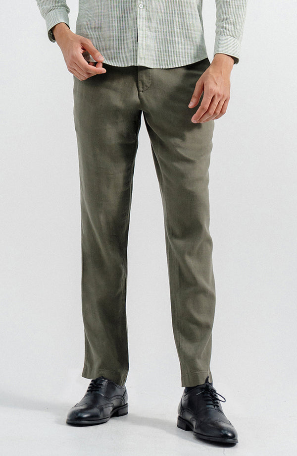 Linen Stretch Chino - Olive
