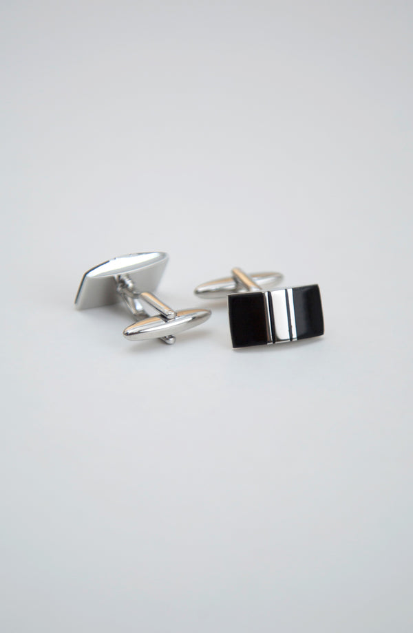 Black Silver Cufflinks