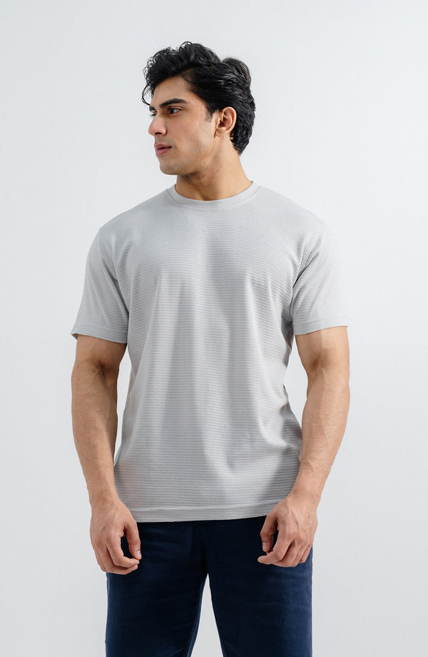 Jacquard T-Shirt - Ash Grey