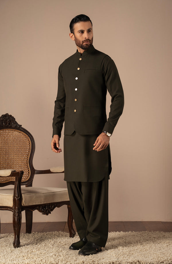 Basic Waistcoat - Army Green