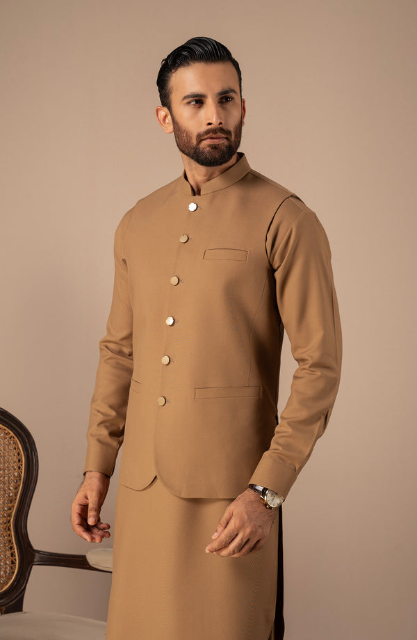 Basic Waistcoat - Light Brown