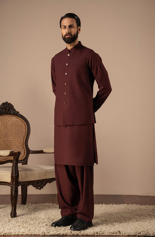 Basic Waistcoat - Maroon