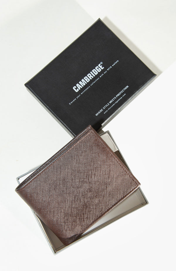 Leather Wallet-Brown Textured