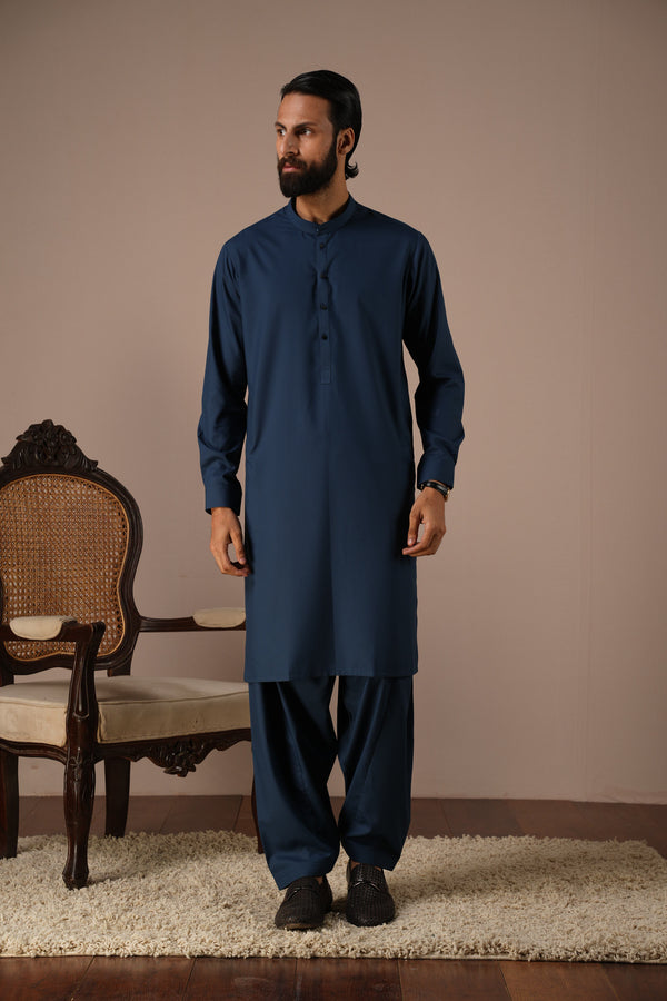 BASIC FANCY BAND COLLAR SHALWAR SUIT