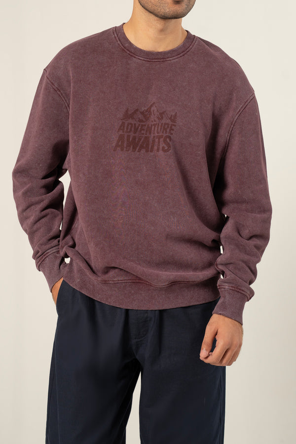 DROP SHOULDER ACID WASH SWEATSHIRT