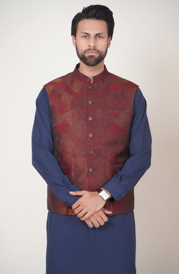 Trendy Waistcoat - Maroon