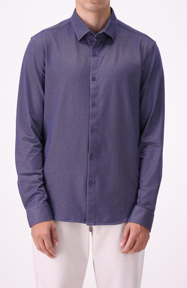Knitted Shirt Regular Fit - Navy
