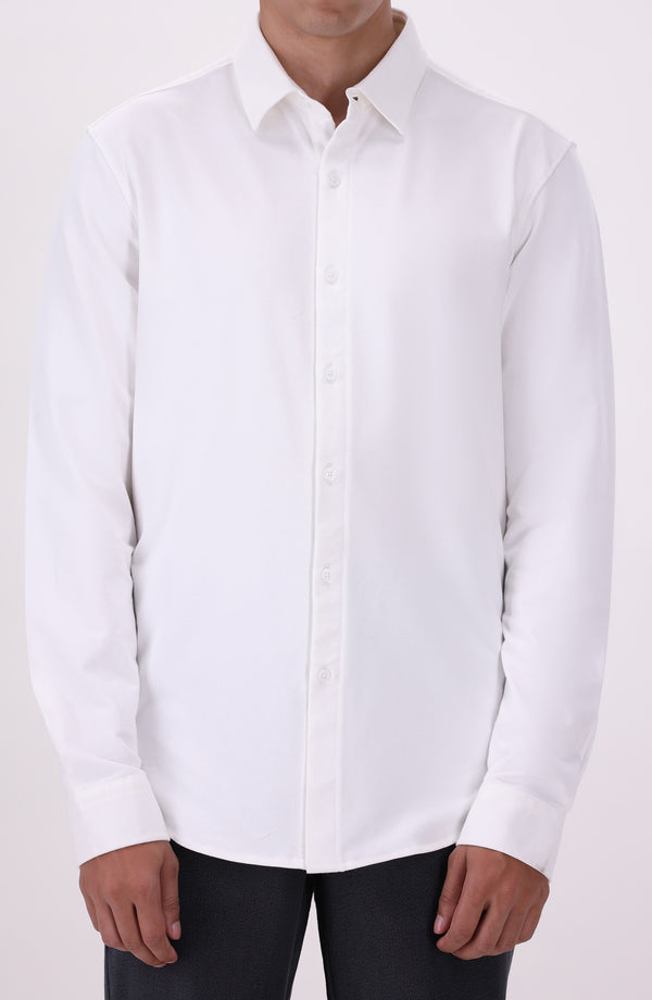 Knitted Shirt Regular Fit - White