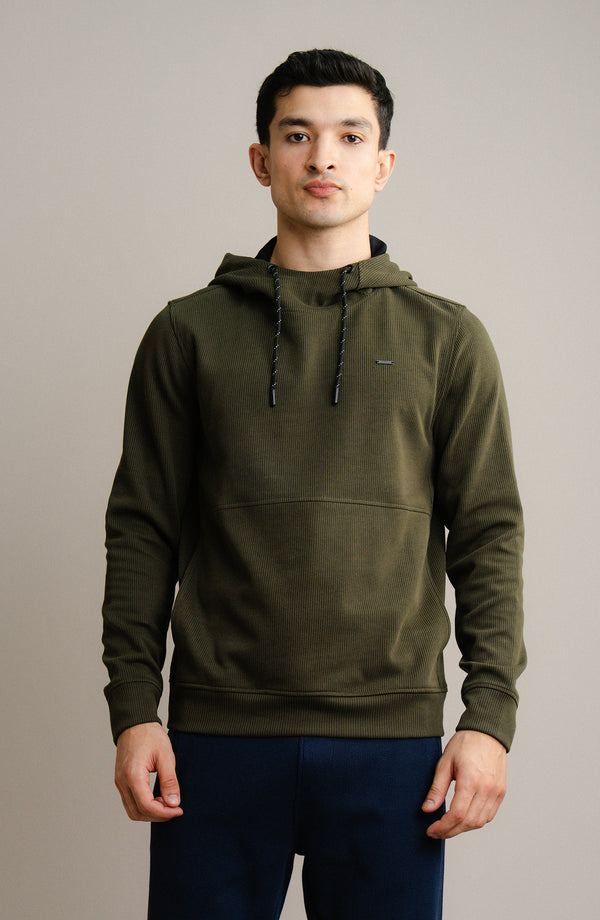 Textured Rib Pullover - Olive