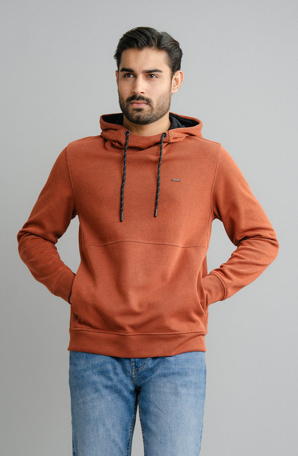 Textured Rib Pullover - Rust