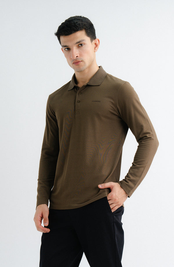 Performance Buttoned Polo - Olive