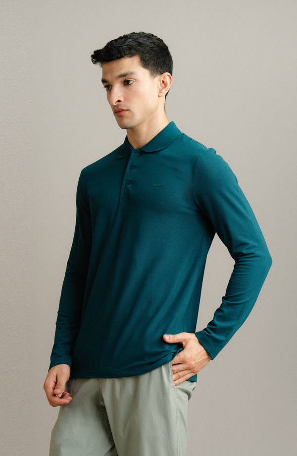 Performance Buttoned Polo - Teal