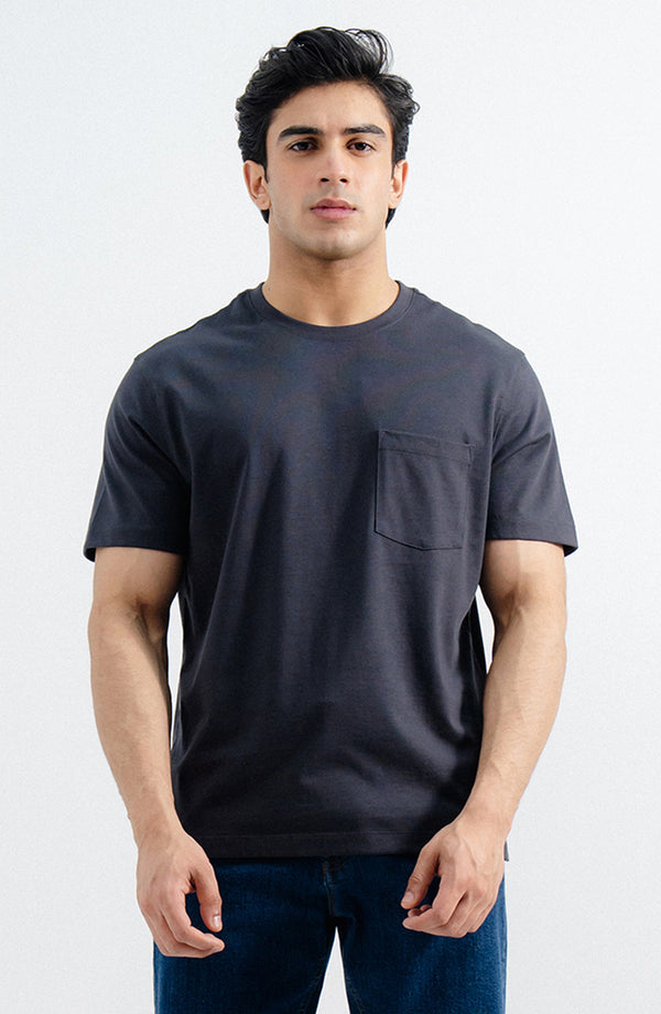 Pocket Crew Neck - Charcoal
