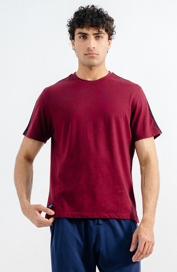 Maroon Cross T-Shirt for Men