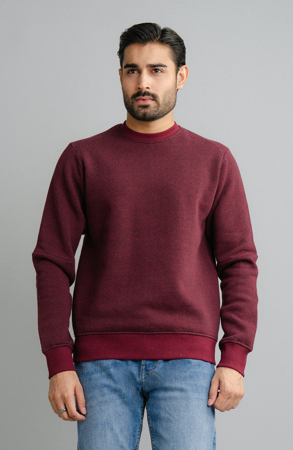 Pinstripe Sweatshirt - Burgundy