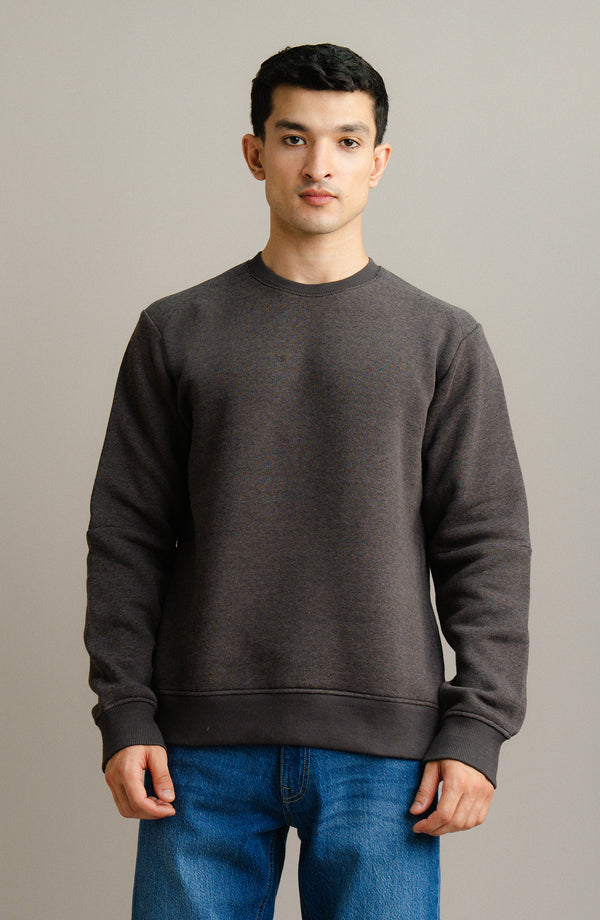 Pinstripe Sweatshirt - Coffee