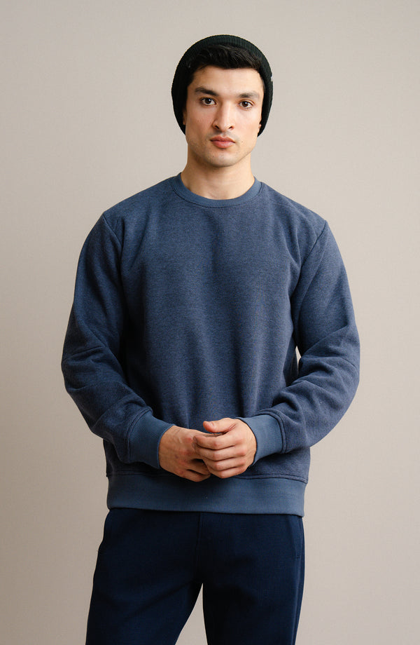 Pinstripe Sweatshirt - Navy Blue