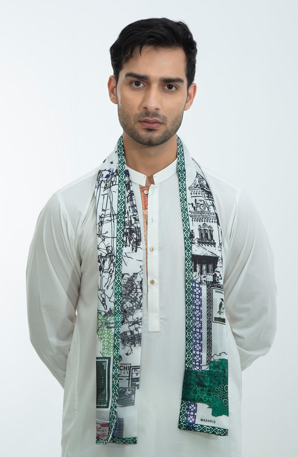 Digital Scarf - White