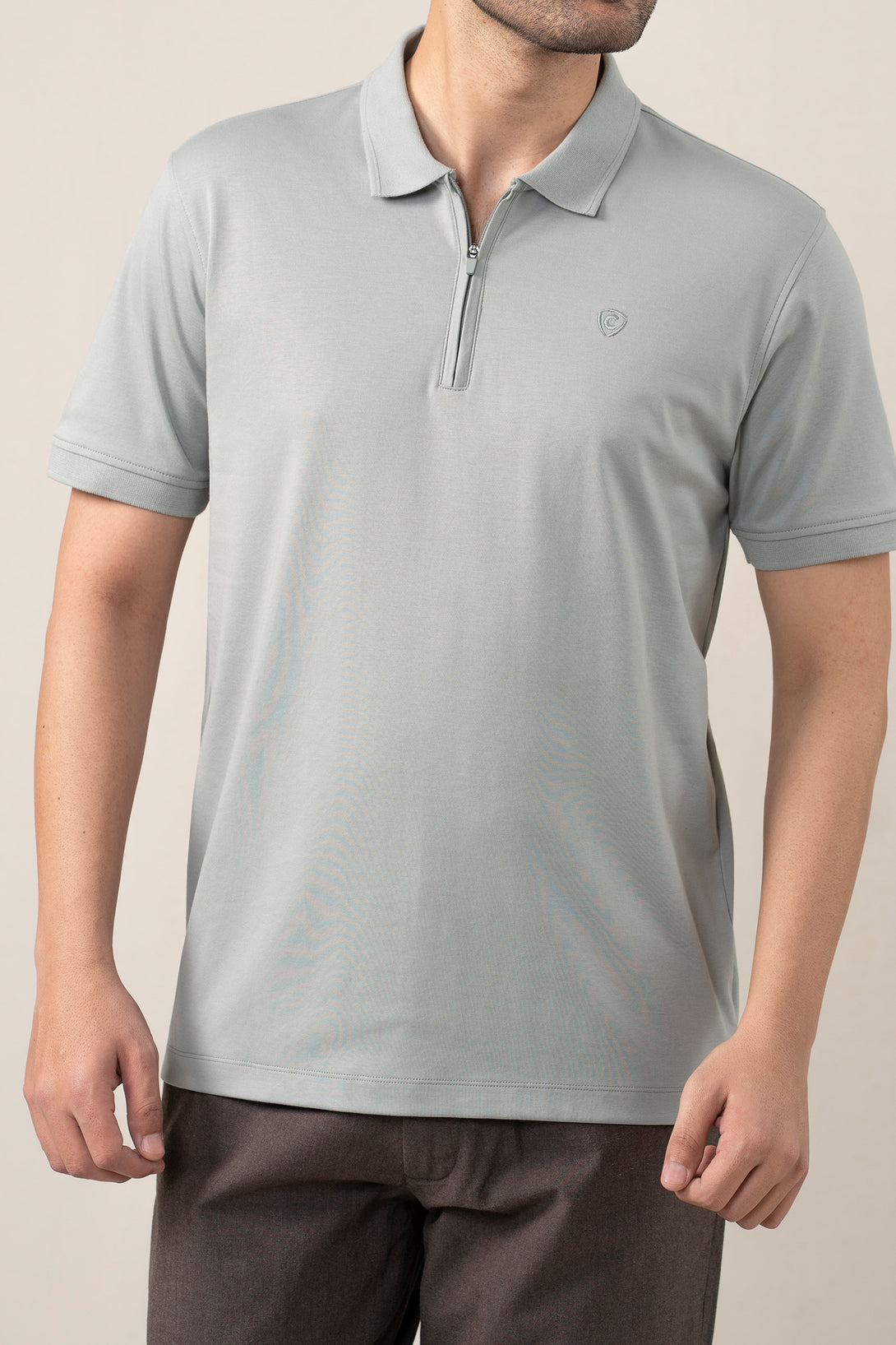 INTERLOCK ZIPPER MINT GREEN POLO