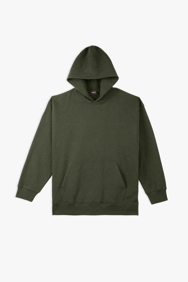 DROP SHOULDER SOLID HOODIE