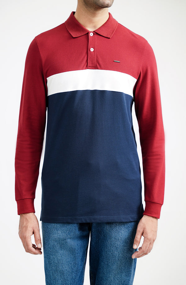 STRETCH CROSS POLO - MAROON