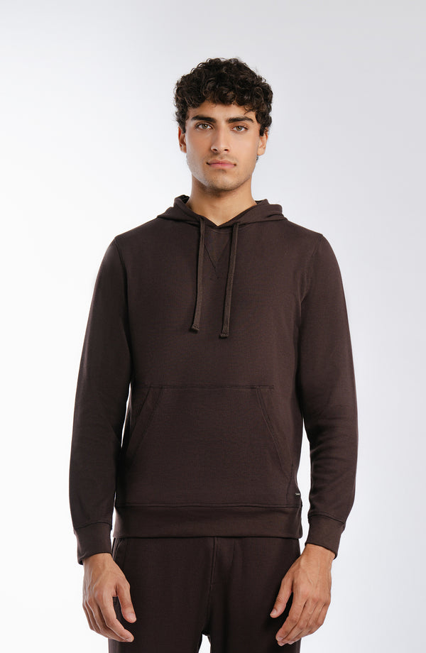 Waffle Pullover - dark Brown