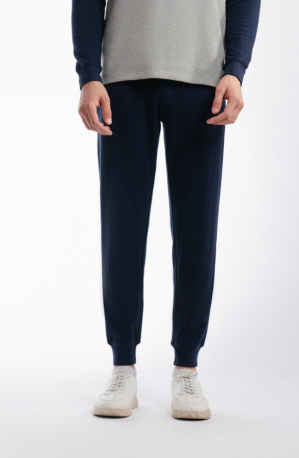 Waffle Trouser Pants - Navy Blue