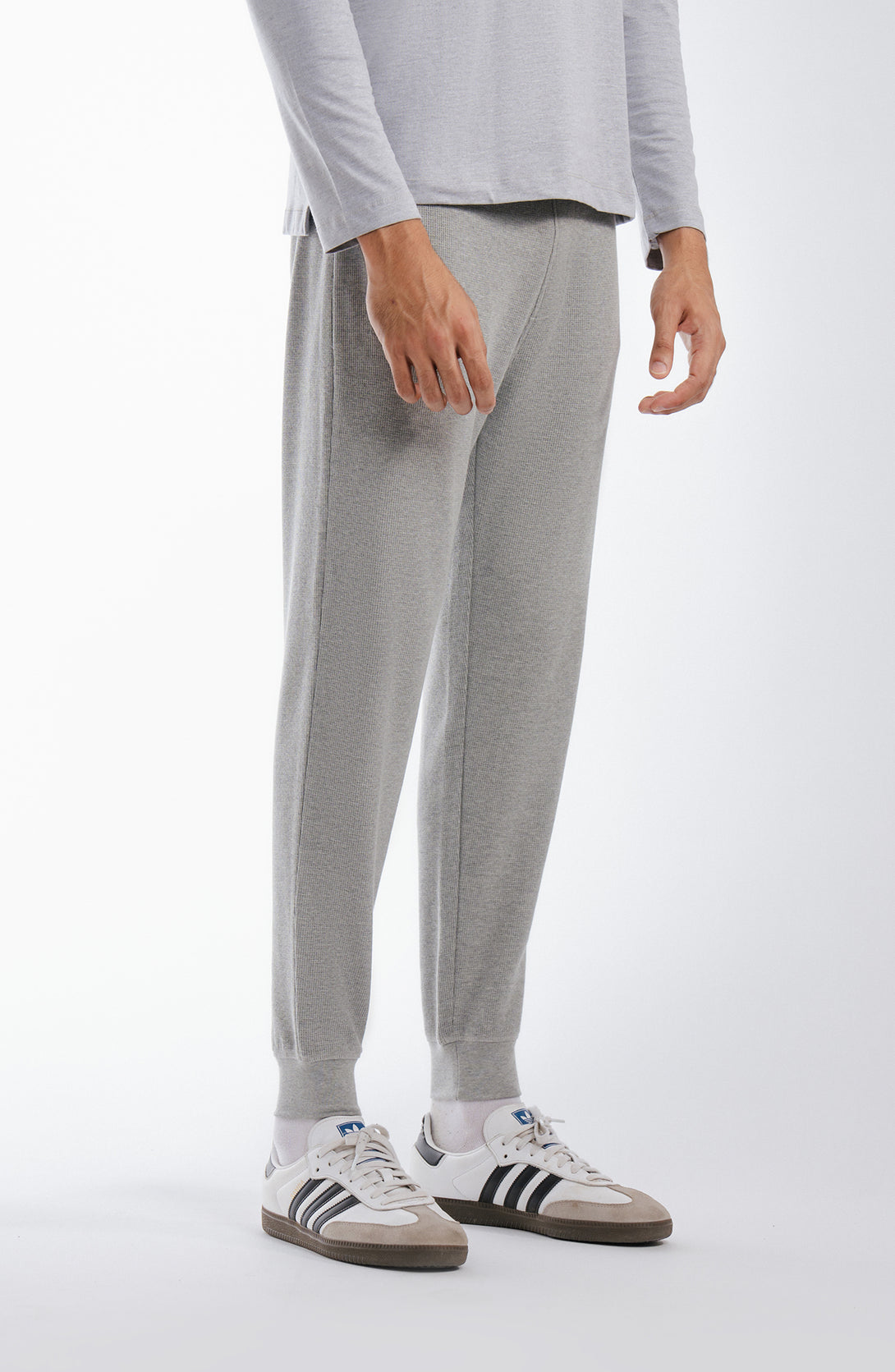 Sab Grey Waffle Trouser Pants - Ash Grey