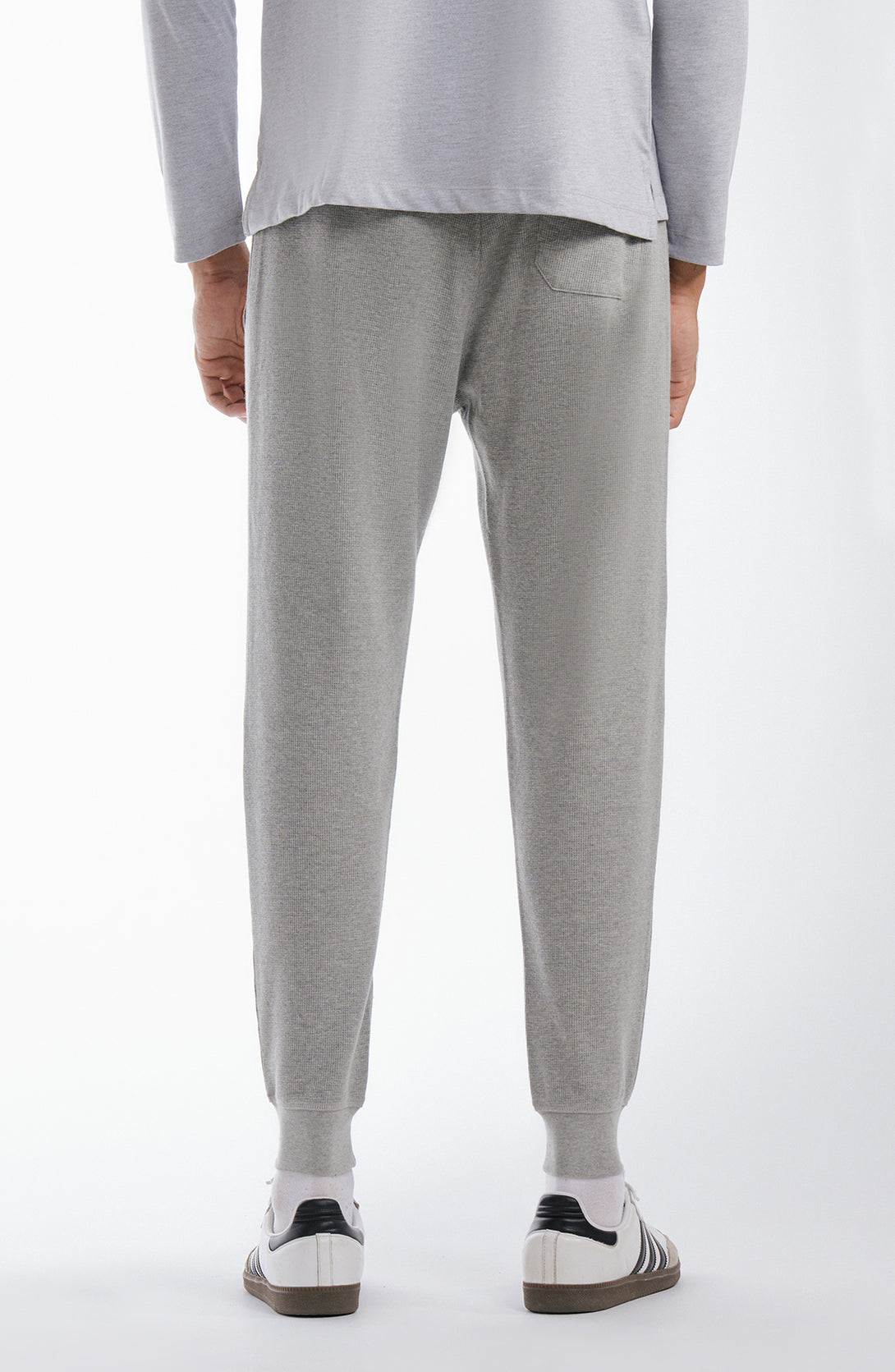 Sab Grey Waffle Trouser Pants - Ash Grey