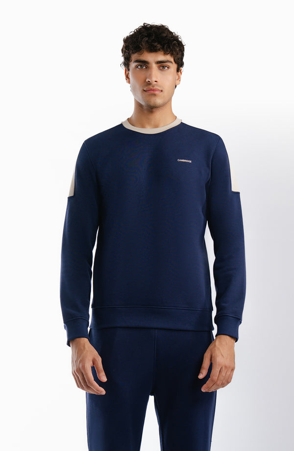 Fleece Cross Sweatshirt - Navy