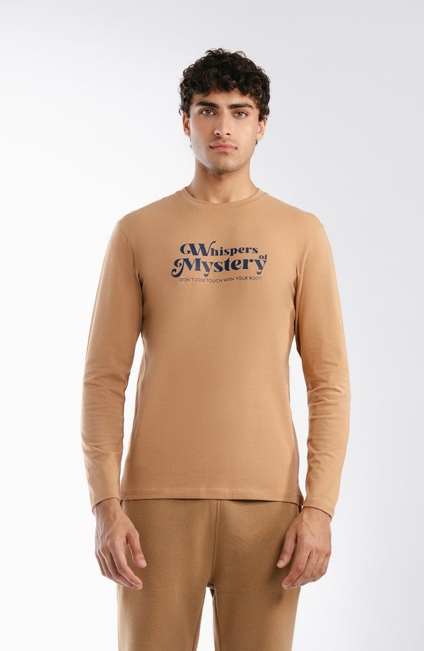 Graphic Crew Neck - Beige