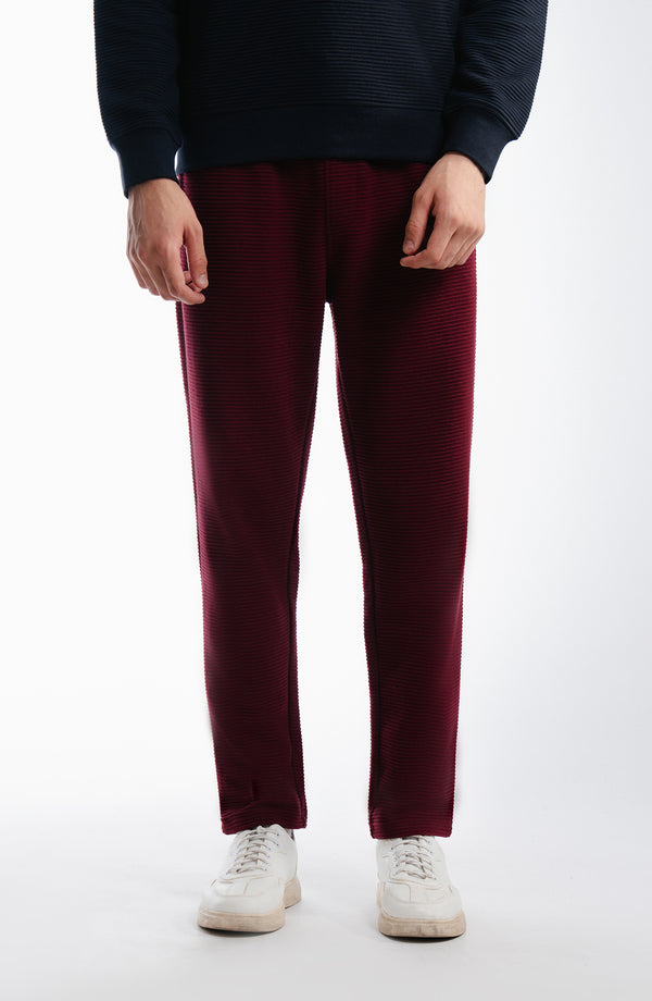 Ottoman Joggers Pants - Burgundy